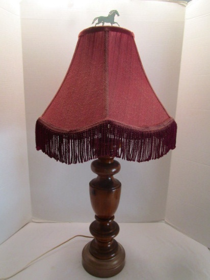 Wood Lamp with Metal Base