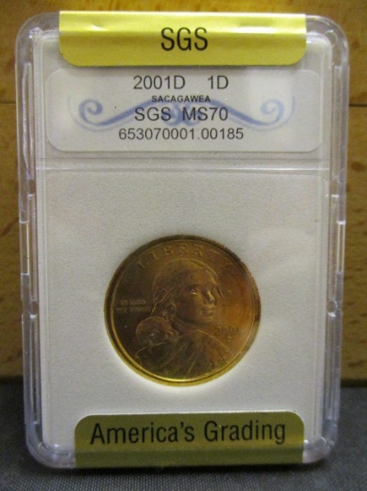 2001D Sacagawea Dollar- Graded MS70