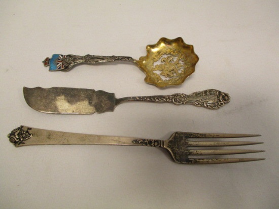 Sterling Canada Souvenir Spoon, Butter Knife and Fork