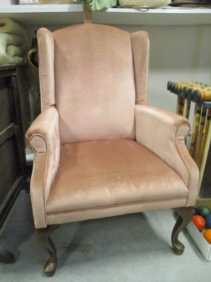 Velour Wingback Chair