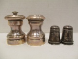 Revere Silversmiths Sterling Salt Shaker and Pepper Mill and Small Sterling Shakers Marked WC