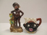 Made in Occupied Japan Mammy Creamer and Tribal Figurine