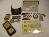 Coins of Israel, Cross Pen/Pencil Set, Lighters, Pocket Knives, Angelus Travel Clock