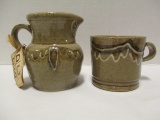 Old Edgefield Pottery Signed Creamer and Mug