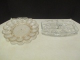 Deviled Egg Plate and Crystal Divided Dish