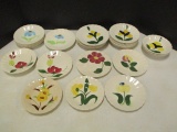 Floral Pattern Dessert Bowls, Bread Plates, and Saucers