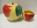 Apple Cookie Jar and Small Jar