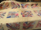 Quilt with Machine and Hand Stitching