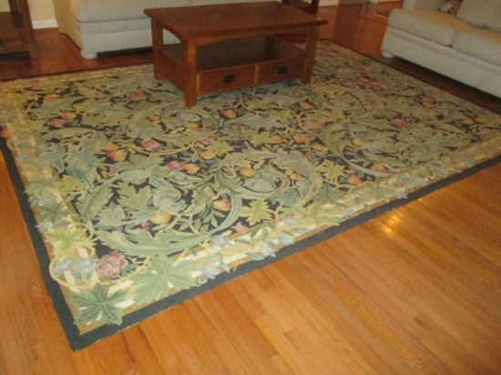 100% Wool Country Heritage Collection Area Rug with Under Pad