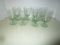 Eight Green Glass Goblets