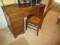 Antique Desk with Dovetail Drawers and Caned Seat Oak Chair
