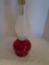Red Glass Oil Lamp