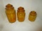 Three Piece Amber Canister Set