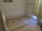 Full Size White Metal Frame Bed with Casters