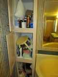 Cabinet Contents - Toiletries, Towels, Stool, etc.