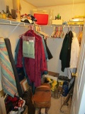 Closet Contents - Fabric, Craft Items, Clean Bottles for Beer Brewing, Cooler, Figurines, etc.