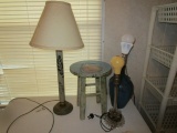 Three Lamps and Decorative Stand