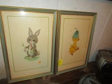 Framed Bunny and Duck Prints by Peja