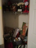 Closet Contents - Baskets, Decorative Items, Pillows, Zumba Fitness, VHS Tapes, Wreath, etc.