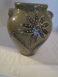 Old Edgefield Pottery Handled Vase Marked SF 2003 Ferrell Maker