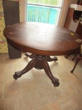 Antique Oak Claw Foot Table with Three Leaves