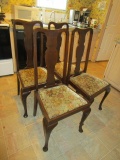 Four Antique Chairs with Upholstered Seats