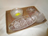 Sandwich Glass Berry Bowls, Pink Oval Dish, Starburst Nappy and Dish, etc.