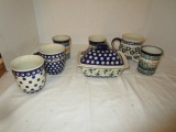Boleslawiec Mugs and Misc. Mugs and Tureen Made in Poland