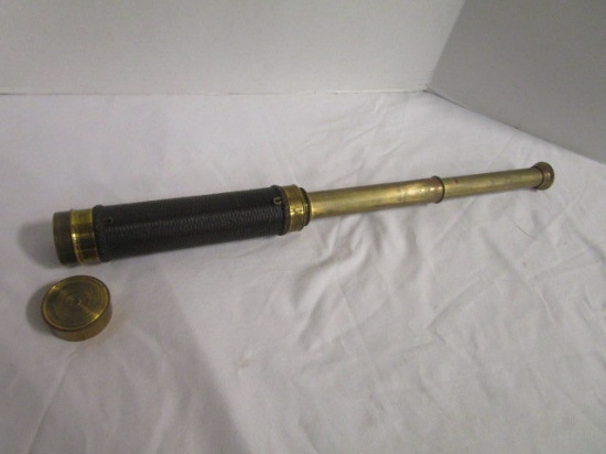 Vintage Brass Pirate Scope Monocular with Woven Covering