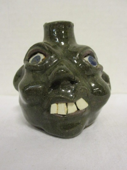 Grace Hewell Signed Pottery Face Jug