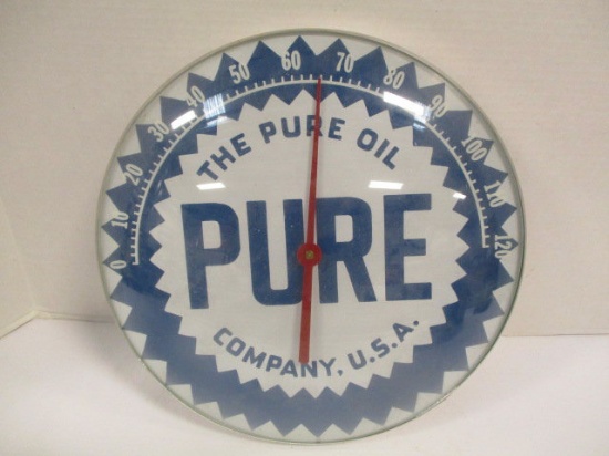 Pure Oil Company Round Thermometer