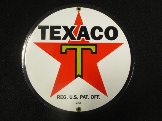 Texaco Round Porcelain Sign