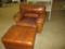 Leather Brown Chair w/ Ottoman