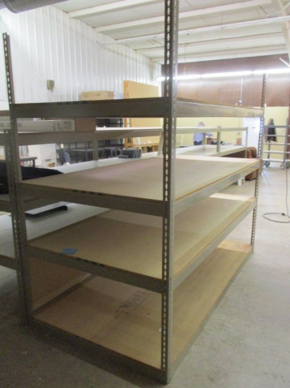4' x 8' Metal Shelf w/ 4 Wood Shelves