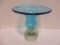 Blue Art Glass Vase with Controlled Bubbles Vase