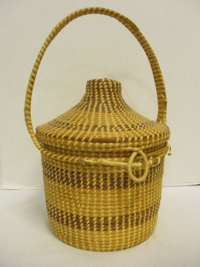 Lidded Sweet Grass Basket