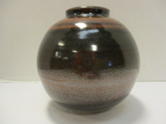 Round Signed Pottery Vase