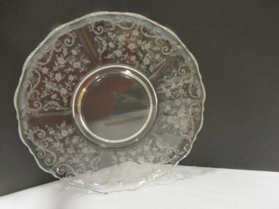 Round Clear Depression Glass Tray