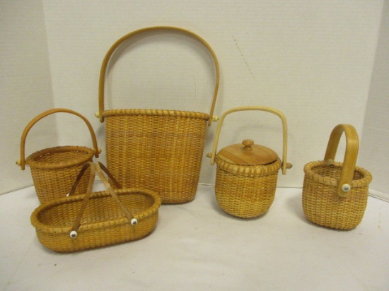 Five Small Nantucket Style Baskets