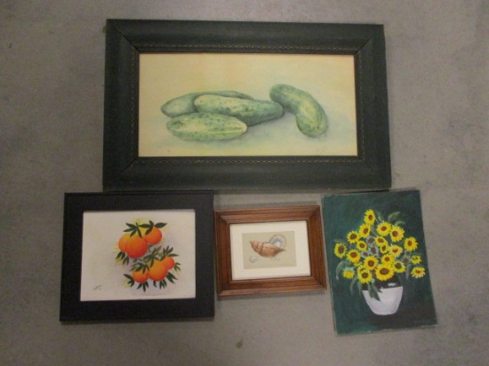 Four Signed Original Still Life Artworks