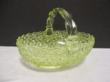 Imperial Glass Yellow Glass Basket Bowl