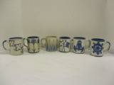 Six Louisville Pottery Mugs