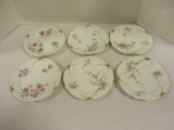 Six R&C China Plates with Floral Design