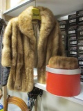Vintage Gittelman's & Sons Fur Capelet and John Wanamaker Fur Hat