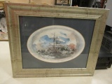 Framed and Matted Ship Yard Print