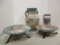 Pottery Vases and Bowls on Metal Stands