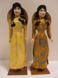 Two Vintage Plastic Oriental Dolls