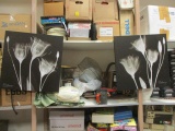 Pair of Floral X-ray Artworks on Canvas