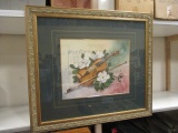 Framed Print of Violin, Magnolia and Sheet Music by Lorraine Brewer