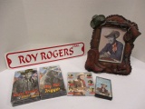 Roy Rogers Trail Sign, Cowboy Frame with Picture, Roy Rogers VHS Tapes, Cassette and CD